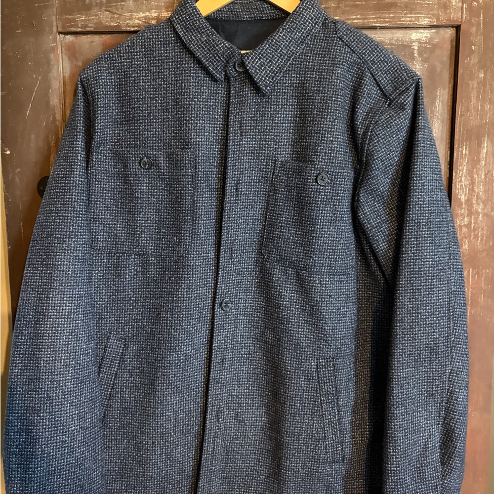 Joseph Abboud Navy Textured Shirt Jacket
